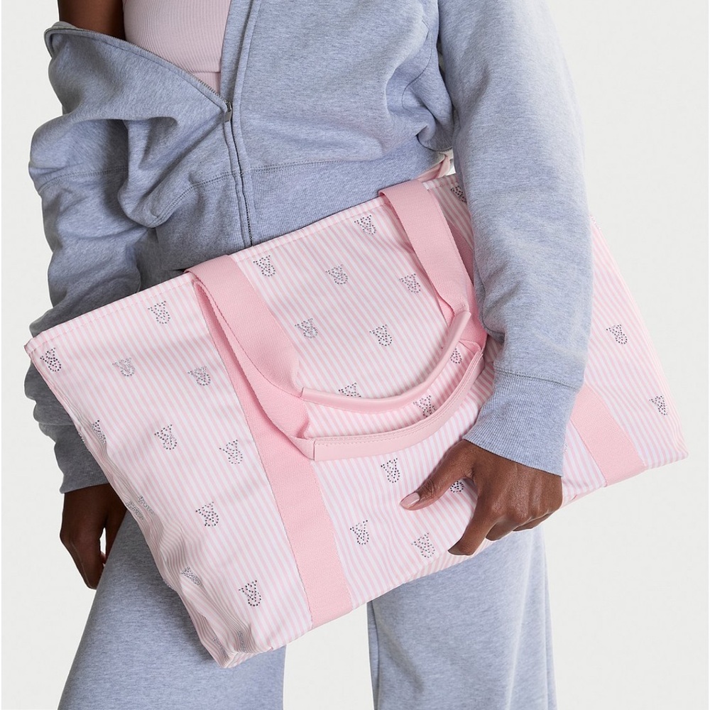 Victoria's Secret Pink Striped Tote Bag